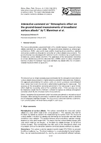 Atmospheric Effect on the Ground-Based Measurements of Broadband Surface Albedo” by T