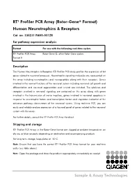 RT² Profiler PCR Array (Rotor-Gene® Format) Human Neurotrophins & Receptors