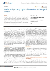 Intellectual Property Rights of Inventions in Biological Science
