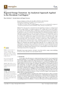 An Analytical Approach Applied to the Slovakian Coal Region †