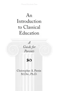 An Introduction to Classical Education