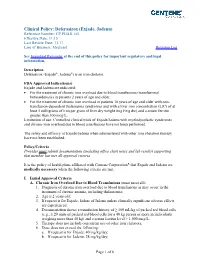 Deferasirox (Exjade, Jadenu) Reference Number: CP.PHAR.145 Effective Date: 11.15 Last Review Date: 11.17 Line of Business: Medicaid Revision Log