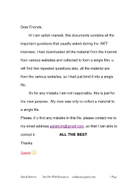 Dot Net Interview Questions