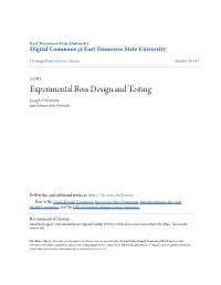 Experimental Boss Design and Testing Joseph P