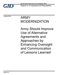 Gao-21-8, Army Modernization