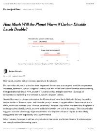 How Much Will the Planet Warm If Carbon Dioxide Levels Double? - the New York Times 23/7/20, 10:05