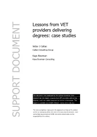 Lessons from VET P Roviders Support