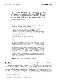 Protistology Light-Microscopic Morphology and Ultrastructure Of