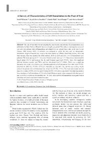 A Survey of Characteristics of Self-Immolation in the East of Iran