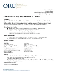 Design Technology Requirements 2013-2014