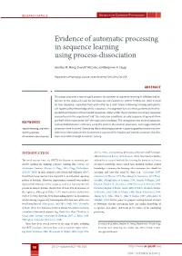 Evidence of Automatic Processing in Sequence Learning Using Process-Dissociation