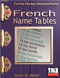French Name Tables by Mark G
