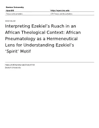 Interpreting Ezekiel's Ruach in an African Theological Context