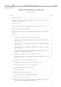 Minutes of the Sitting of 15 June 2010