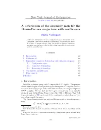New York Journal of Mathematics a Description of the Assembly Map For
