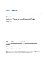 Policing, Technology, and Doctrinal Assists Bennett Ac Pers