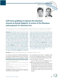 Soft Tissue Grafting to Improve the Attached Mucosa at Dental Implants: a Review of the Literature and Proposal of a Decision Tree