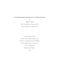 Converting Quantum Information to Mechanical Motion