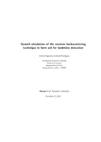 Geant4 Simulation of the Neutron Backscattering Technique in Farm Soil for Landmine Detection