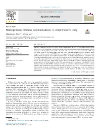 Heterogeneous Vehicular Communications: a Comprehensive Study