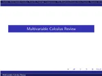 Multivariable Calculus Review
