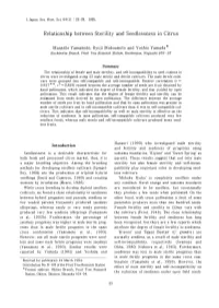 Relationship Between Sterility and Seedlessness in Citrus