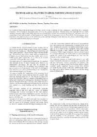 Technological Features in Greek Fortifications in Sicily