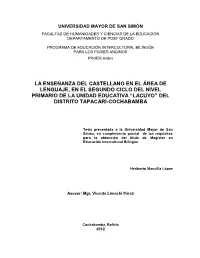 Universidad Mayor De San Simón Facultad De Humanidades Y Ciencias De La Educación Departamento De Post Grado