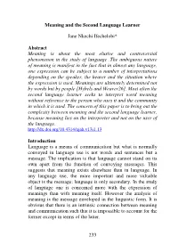 233 Meaning and the Second Language Learner Jane Nkechi