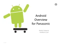Android Overview for Panasonic