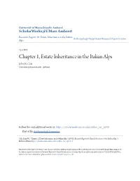 Chapter 1, Estate Inheritance in the Italian Alps John W