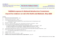HADRAG Response to National Infrastructure Commission Request for Evidence on Rail in the North and Midlands, May 2020