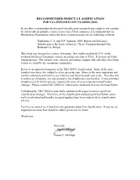 Insect Classification Standards 2020