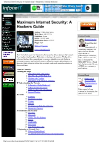 Maximum Internet Security: a Hackers Guide - Networking - Intrusion Detection