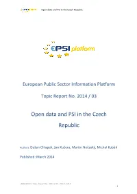Open Data and PSI in the Czech Republic