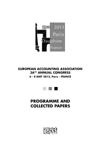 Programme and Collected Papers Categories of Scientific Programme