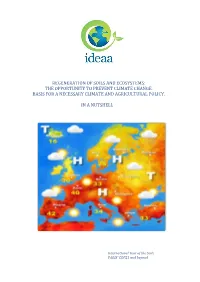 Regeneration of Soils and Ecosystems: the Opportunity to Prevent Climate Change