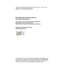 San Diego Smart Parking System: Concept of Operations