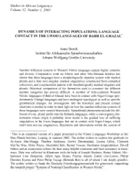 Studies in African Linguistics Volume 32, Number ],2003 DYNAMICS OF