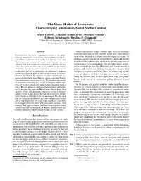 The Many Shades of Anonymity: Characterizing Anonymous Social Media Content