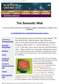 The Semantic Web: May 2001