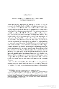 Conclusion the Brothers De La Court and The