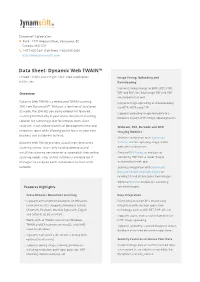 Data Sheet: Dynamic Web TWAIN™ Embed TWAIN Scanning in Your Web Application Image Saving, Uploading and in Minutes Downloading