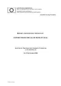 Export from the Uk of Bone-In Veal