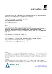 Managing Social Challenges in the Nuclear Decommissioning Industry: a Responsible Approach Towards Better Performance
