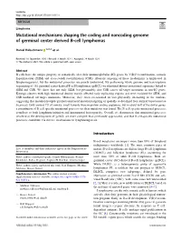 Mutational Mechanisms Shaping the Coding and Noncoding Genome of Germinal Center Derived B-Cell Lymphomas