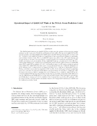 Operational Impact of Quikscat Winds at the NOAA Ocean Prediction Center