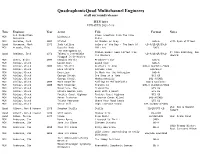 Quadraphonicquad Multichannel Engineers of All Surround Releases