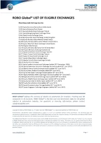 ROBO Global® LIST of ELIGIBLE EXCHANGES