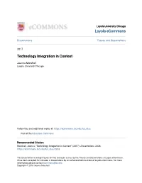 Technology Integration in Context